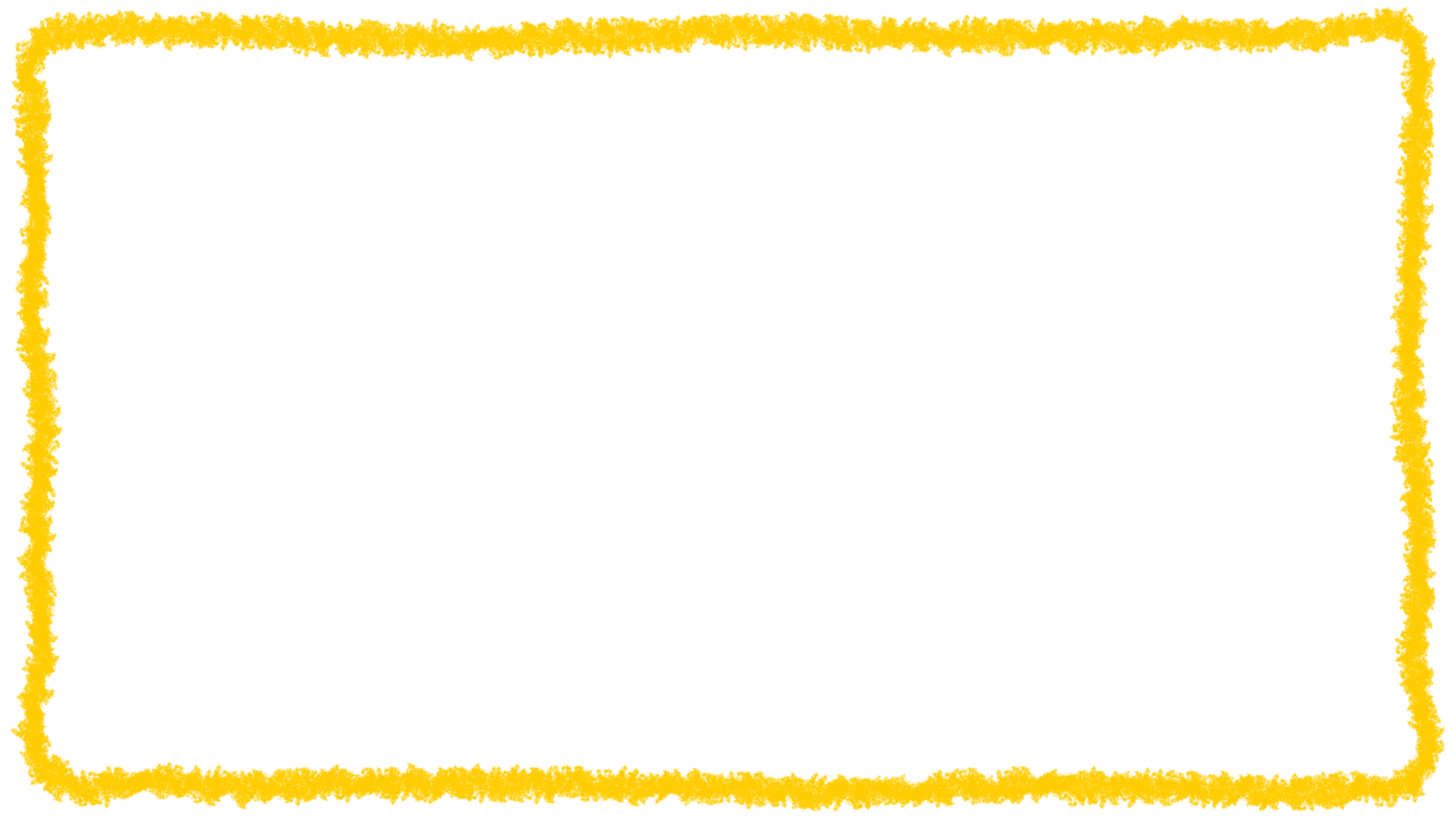 クレヨンで描いたフレーム 黄色 テロップ サイト